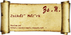 Zsikó Márk névjegykártya